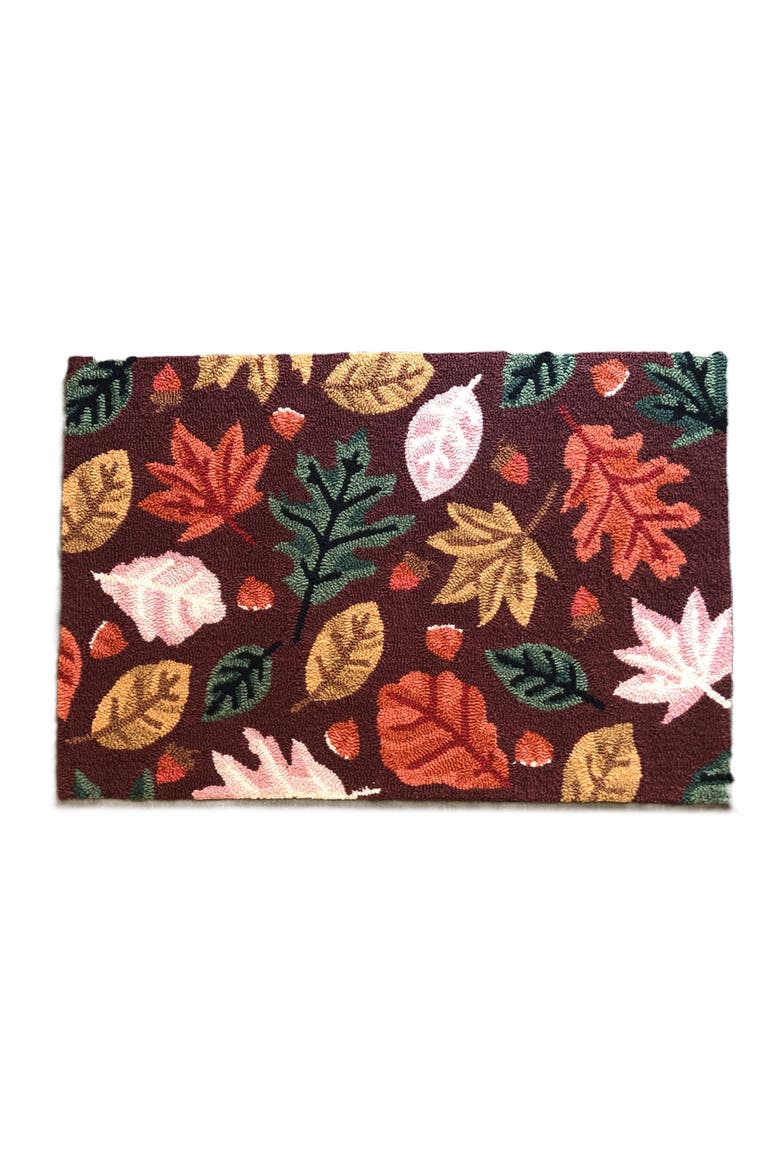 Leaf Toss Door Mat, Main, color, BRICK MULTI