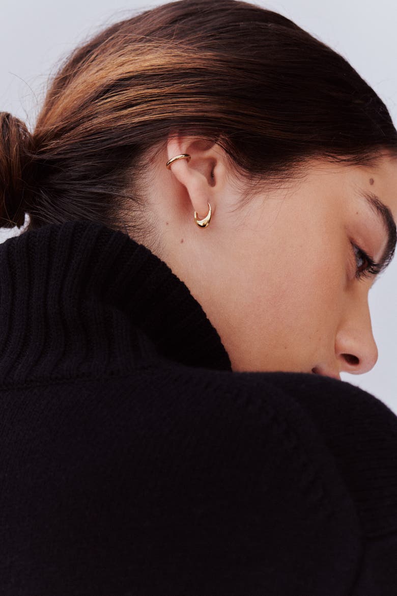 14kt Gold Vermeil Small Roscida Hoop Earrings, Alternate, color, Yellow Toned Gold