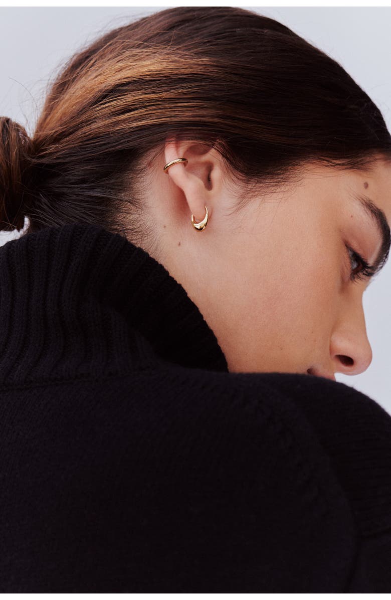 Otiumberg 14kt Gold Vermeil Small Roscida Hoop Earrings, Alternate, color, Yellow Toned Gold