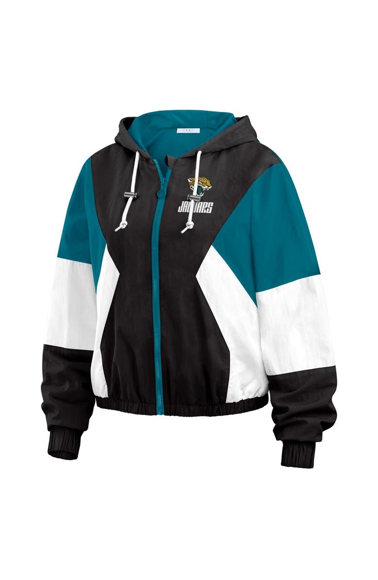 WEAR by Erin Andrews Women's WEAR by Erin Andrews Black Jacksonville Jaguars Color Block Full-Zip Windbreaker Jacket, Alternate, color, Black