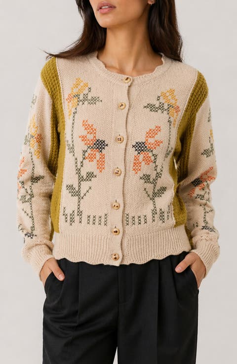 Floral Stitch Cardigan