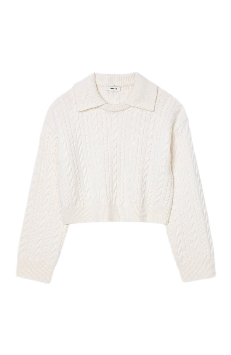 SANDRO Sailor-neck sweater, Alternate, color, Ecru