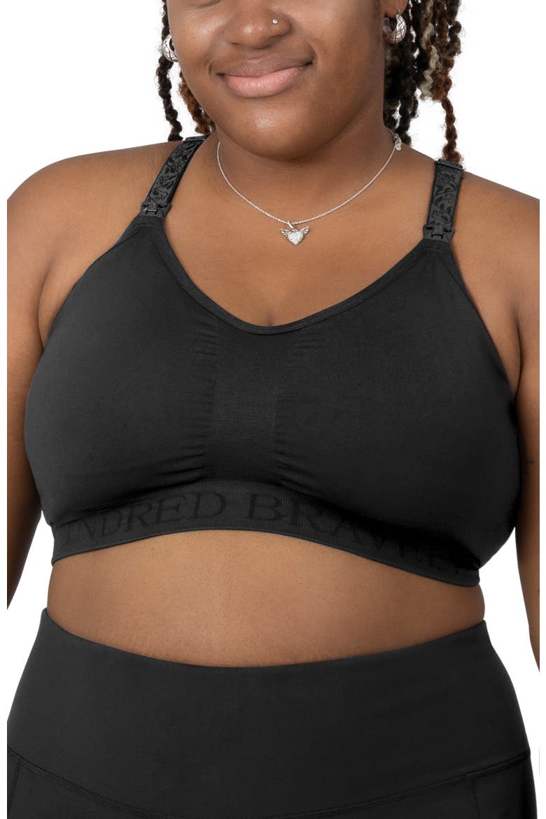 Sublime Hands-Free Pumping/Nursing Sports Bra, Main, color, BLACK