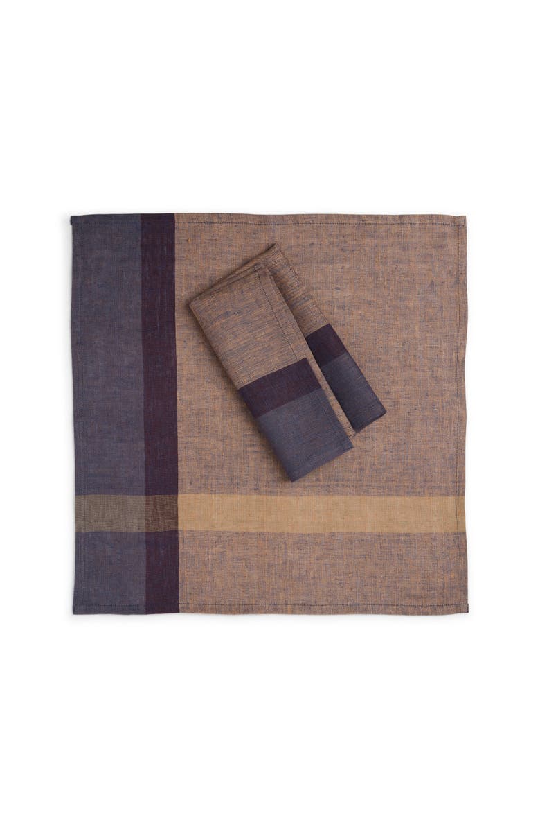 Sustainable Threads Hinterland Handwoven Linen Napkins - Set of 2, Main, color, Wild Rice