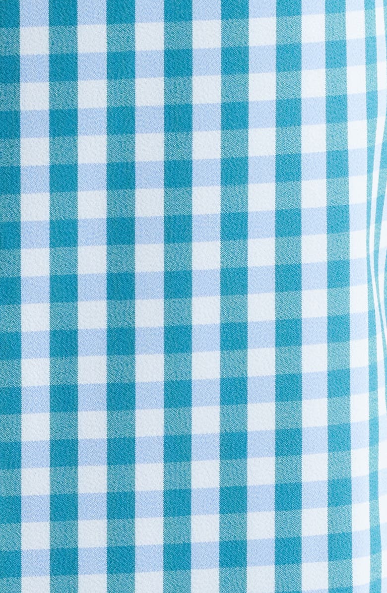 Mizzen+Main Leeward Trim Fit Gingham Stretch Button-Up Shirt, Alternate, color, Teal Madison Check