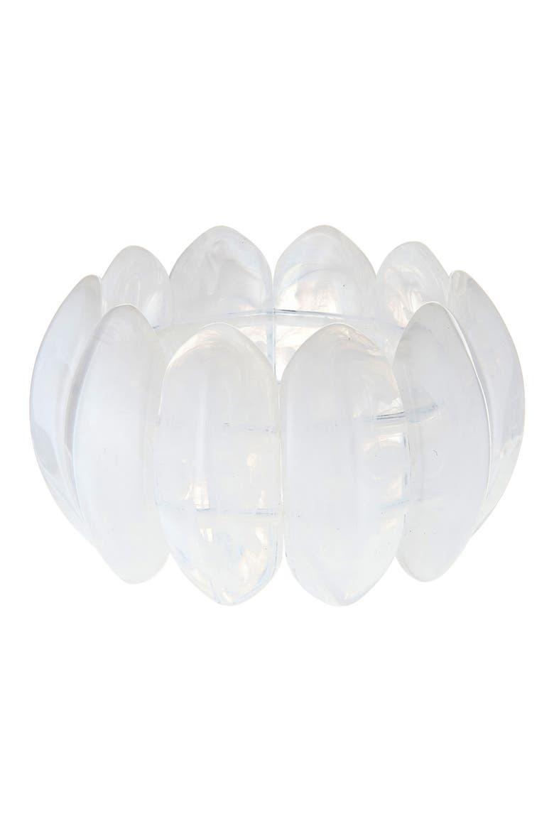 Resin Marble Stretch Bracelet, Main, color, WHITE