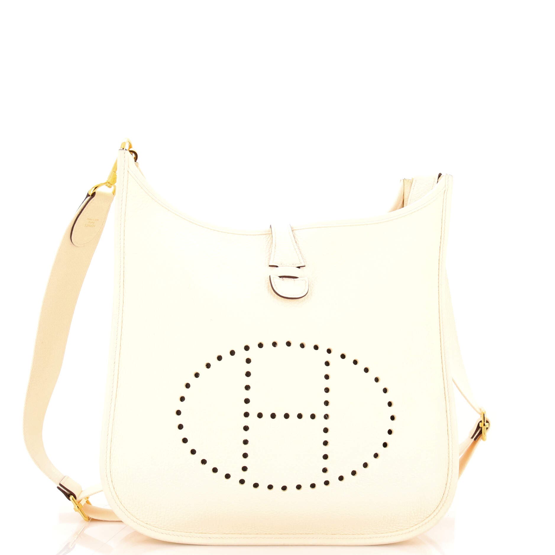 Pre-Owned Hermes Evelyne Bag Gen III Clemence PM, Main, color, Nata