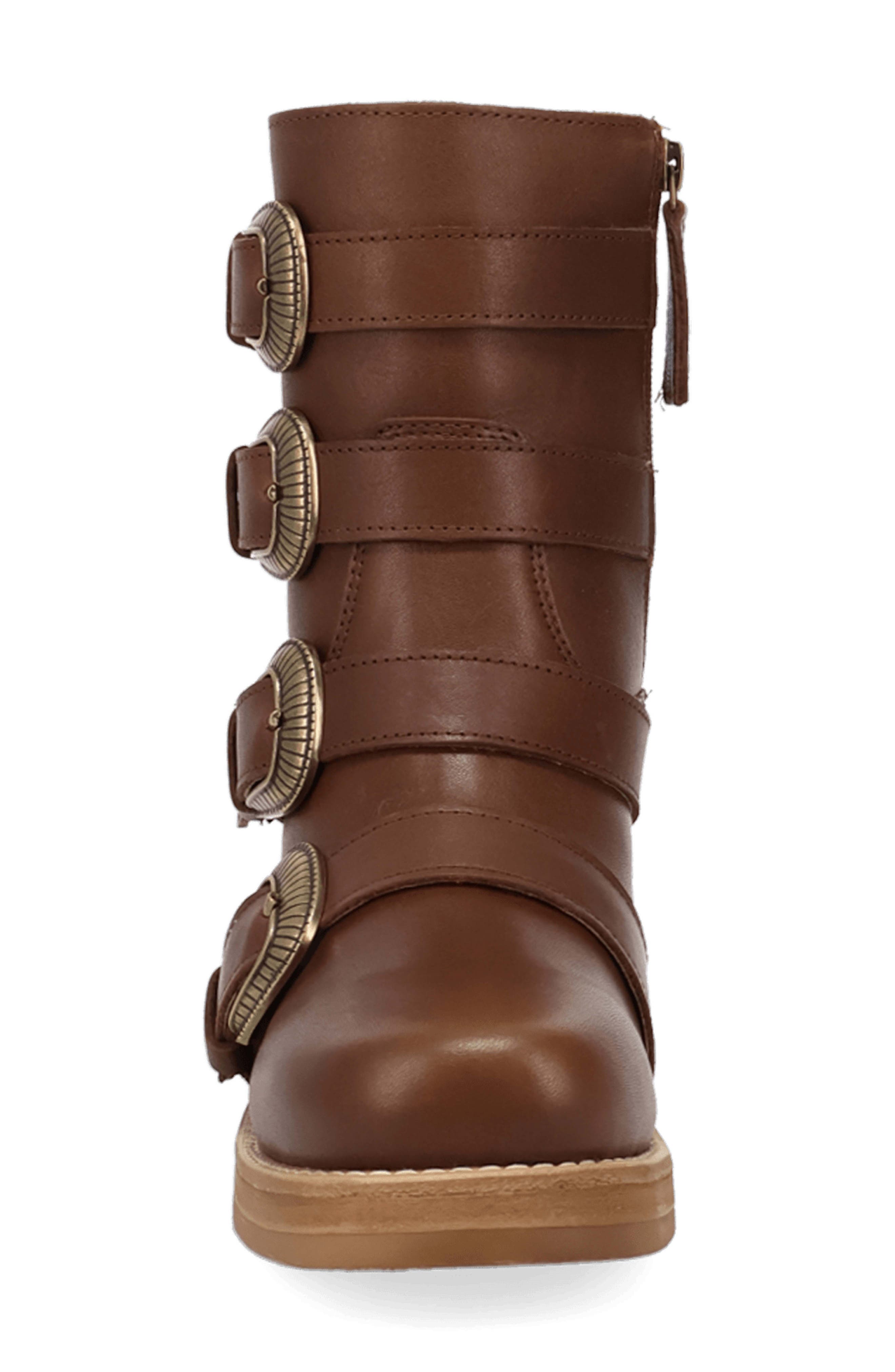 Topanga Buckle Strap Bootie, Alternate, color, BROWN