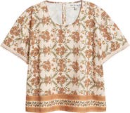 CITY BLUES Floral Woven Top