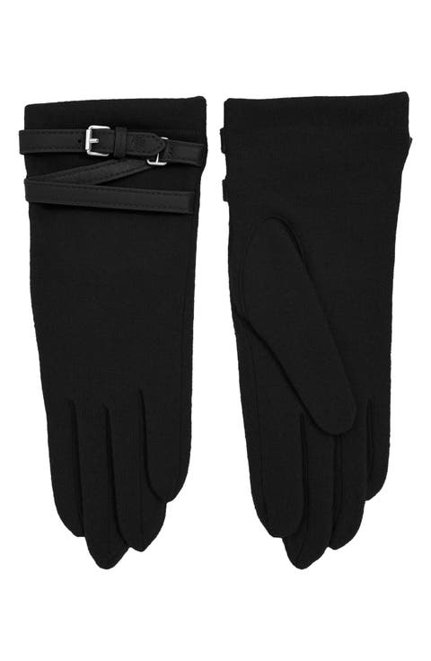 Belted Wool Blend Gloves