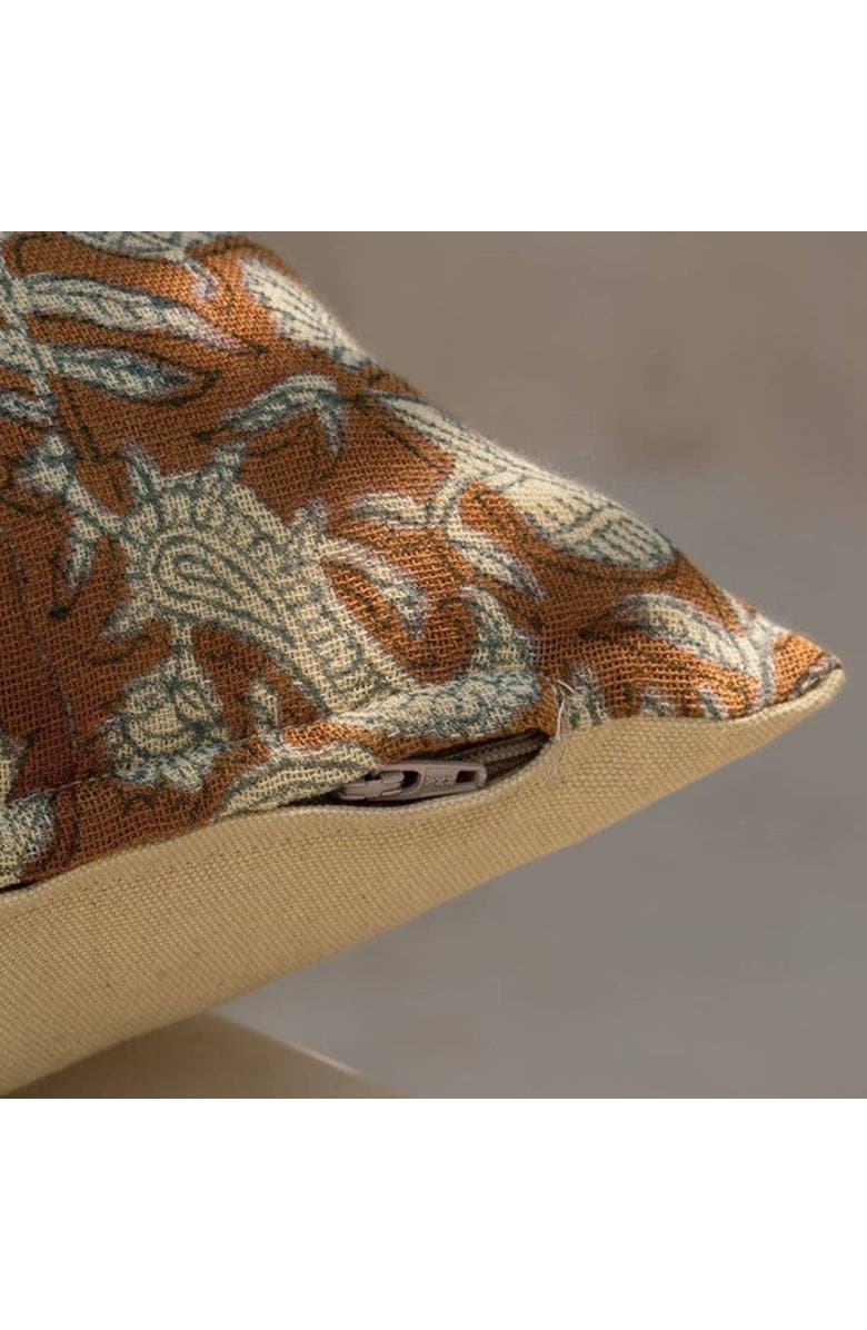 Mela Artisans Floral Blockprint Pillow - Cover Only, Alternate, color, Blue