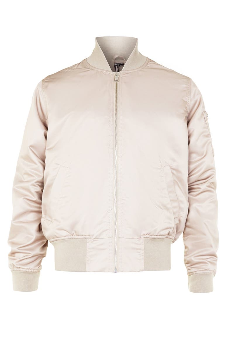 AAA Collection Ruched Back Bomber Jacket, Alternate, color, STONE