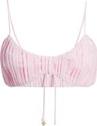 Kulani Kinis Pleated Cotton & Linen Bralette Top