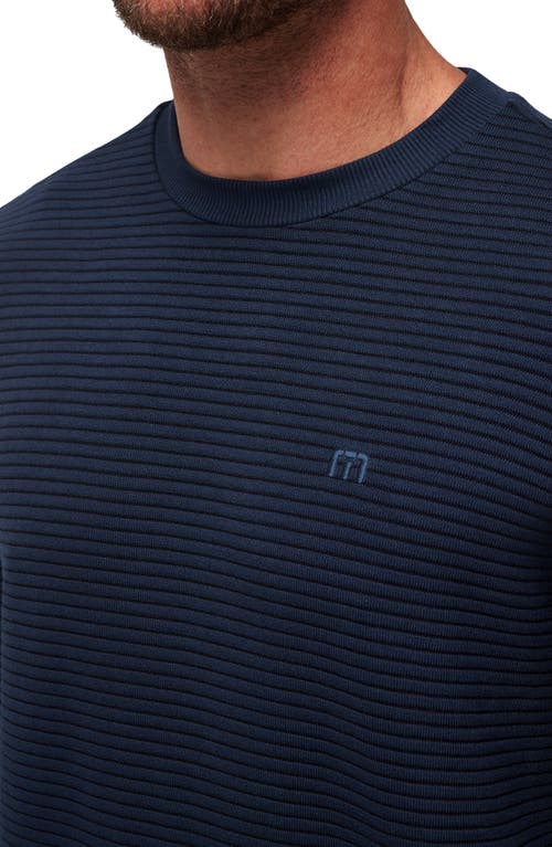 Travismathew Thick As Thieves Rib Crewneck Sweatshirt In Blue