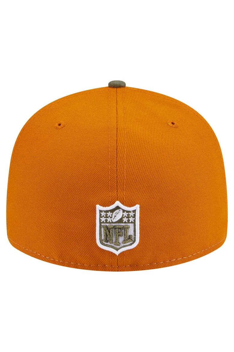 Men's New Era Olive/Brown Philadelphia Eagles Two-Tone Color Pack Split Panel 59FIFTY Fitted Hat, Alternate, color, Olive
