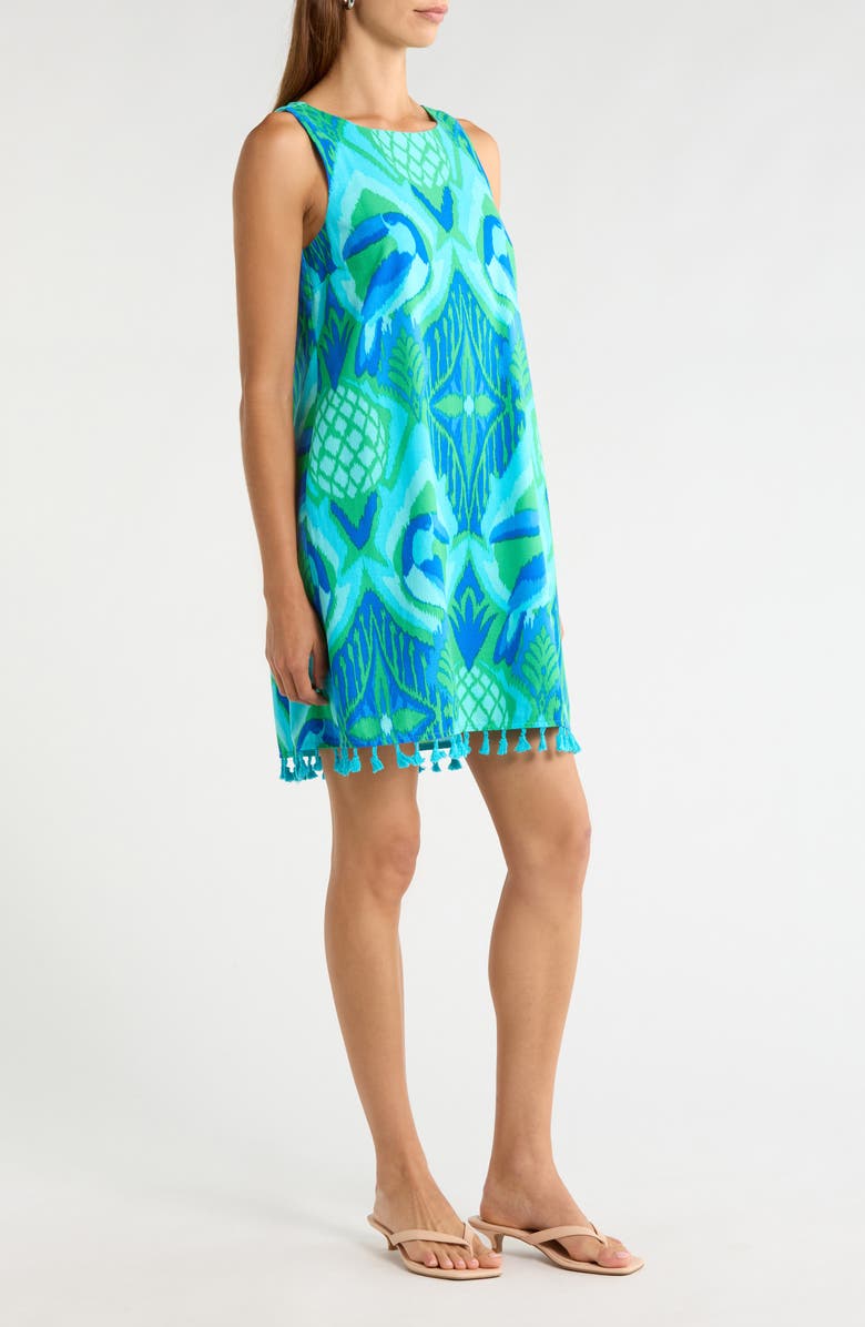 SUGARLIPS Blissy Tropical Winda Trapeze Dress, Alternate, color, 