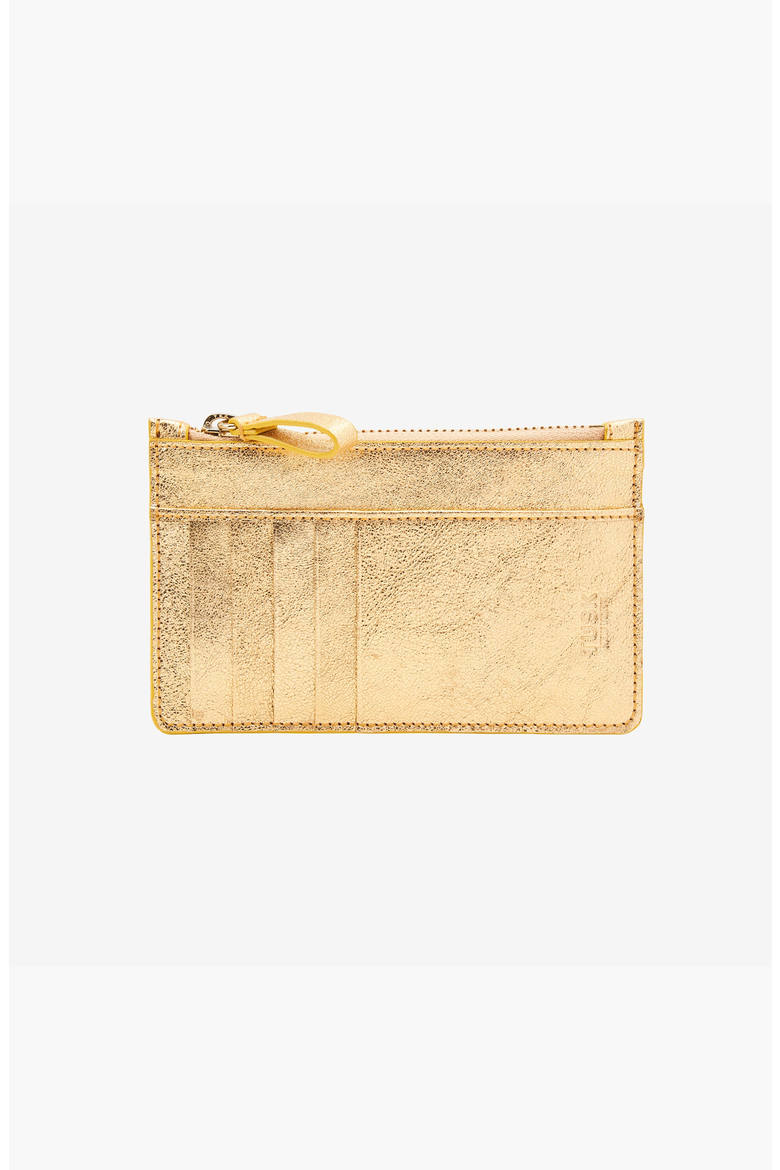 Orissa Top Zip Card Case, Main, color, Gold