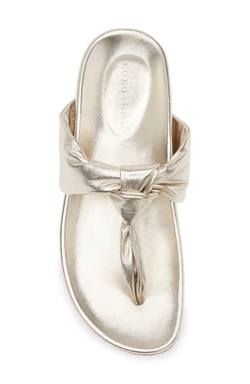 Koko + Palenki Maya Flip Flop In Gold Metallic Leather