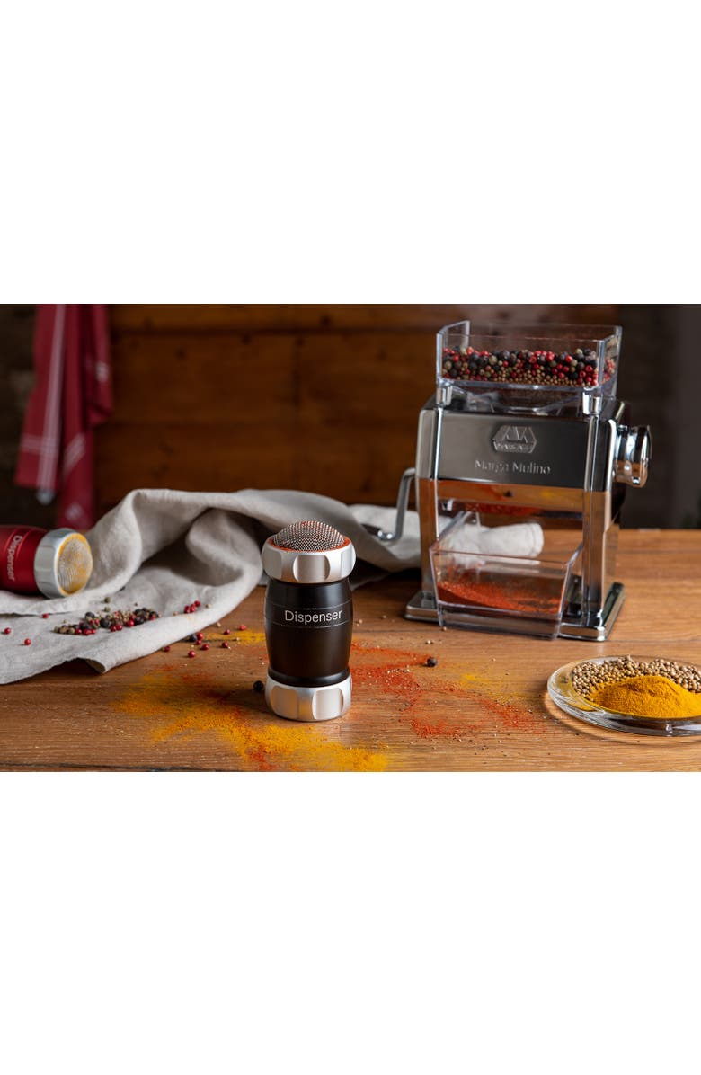 Marcato Design Line Dispenser Shaker for Flour, Powdered Sugar, and More, Alternate, color, Black