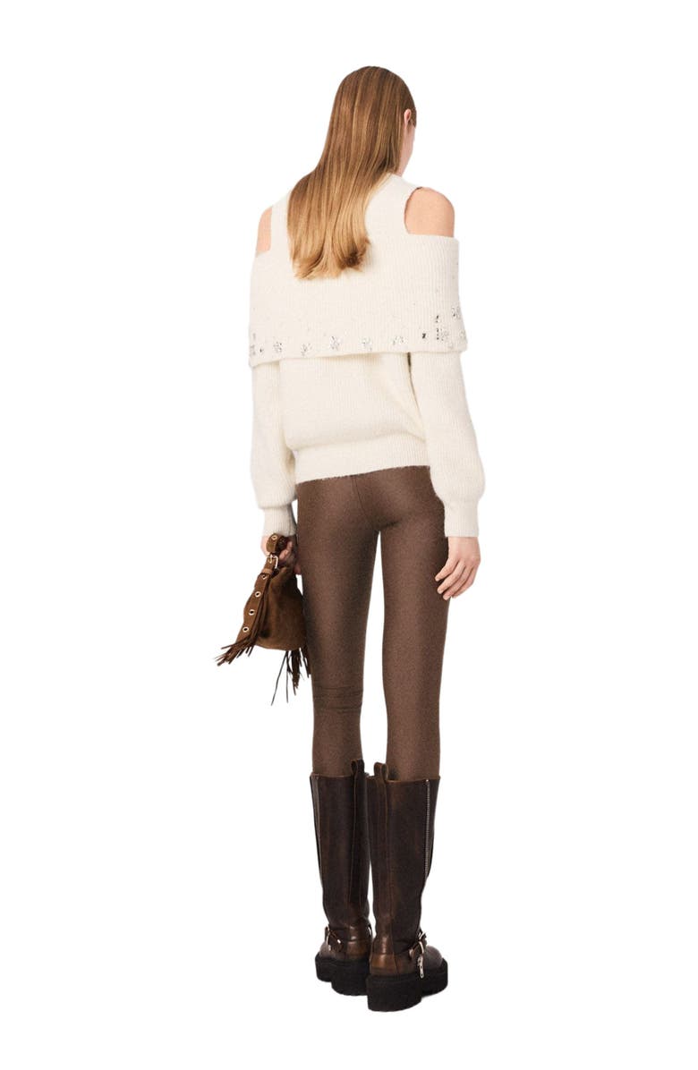 maje Off-the-shoulder sweater, Alternate, color, Ecru