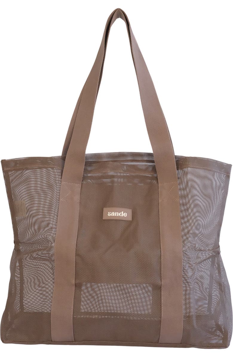 Sande Beach Hauler Mini Mesh Beach Bag, Main, color, Espresso