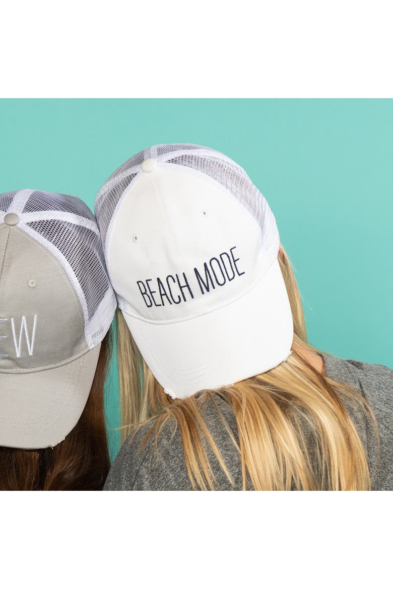 Beach Mode Baseball Hat Cotton White, Alternate, color, White
