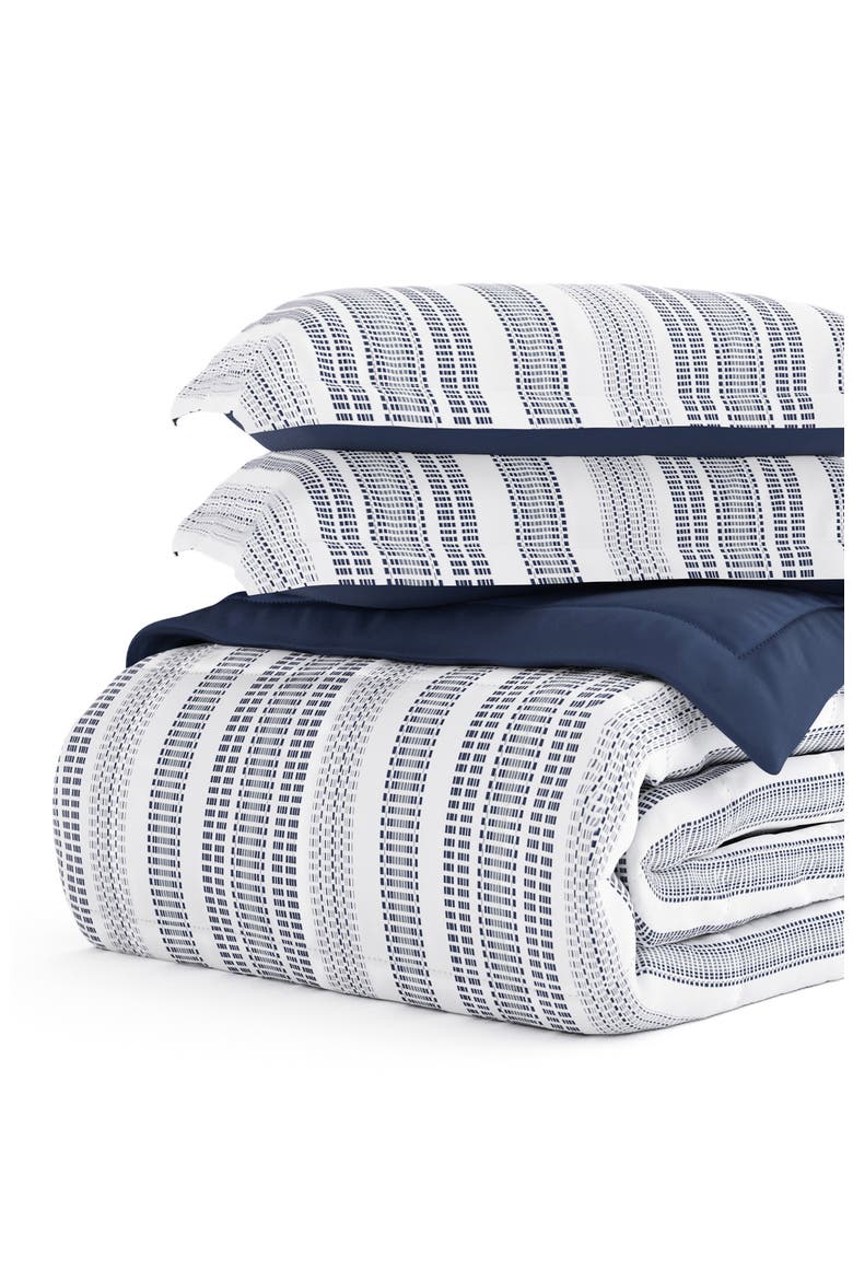 Premium Down Alternative Reversible Comforter Set, Alternate, color, NAVY