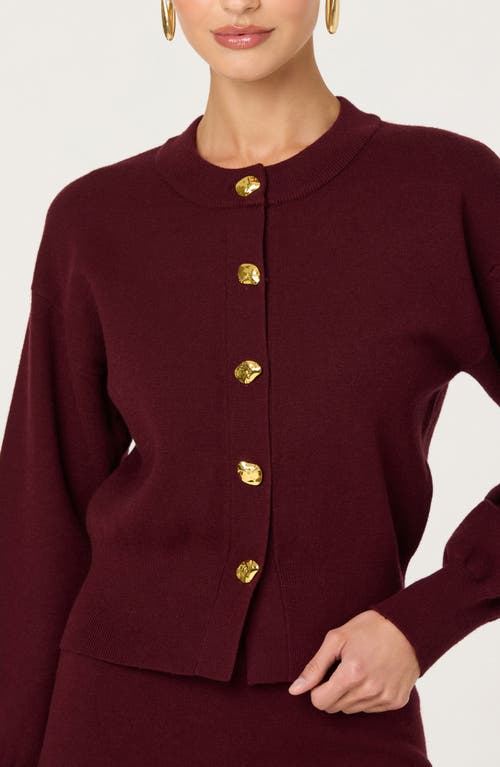 Astr The Label Aryn Cardigan In Burgundy