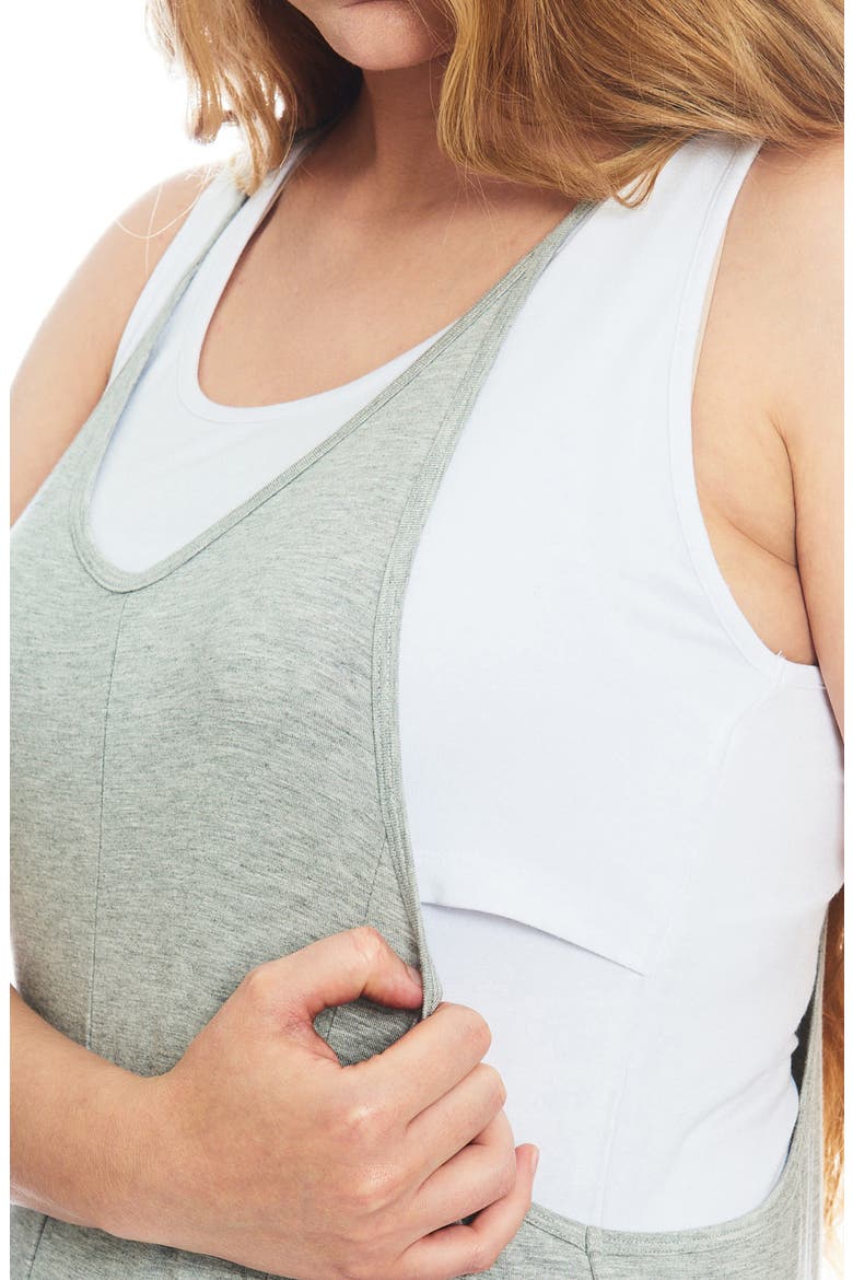Brandi During & After Maternity/Nursing Romper, Alternate, color, HEATHER GREY SOLID