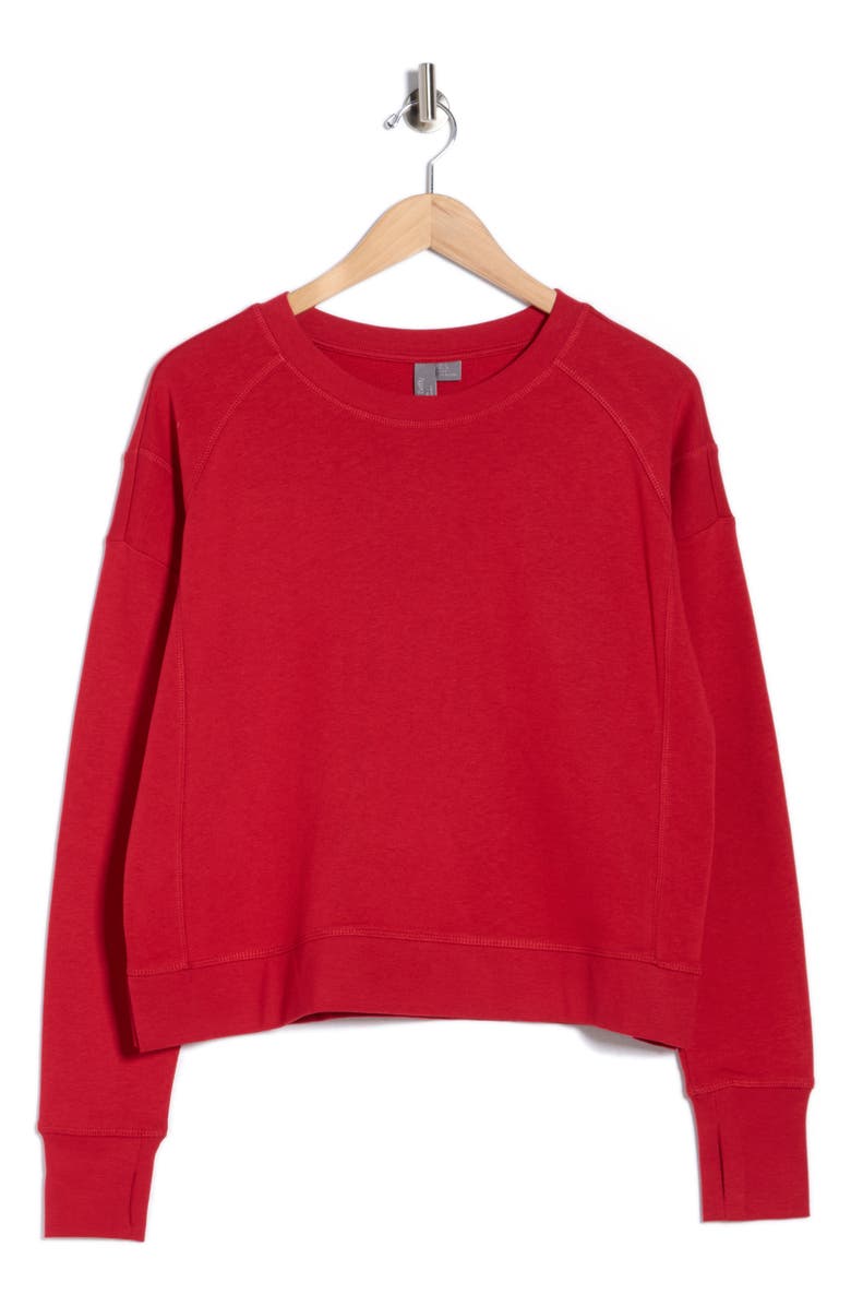Sweaty Betty After Class Crop Sweatshirt, Main, color, Pepper Red