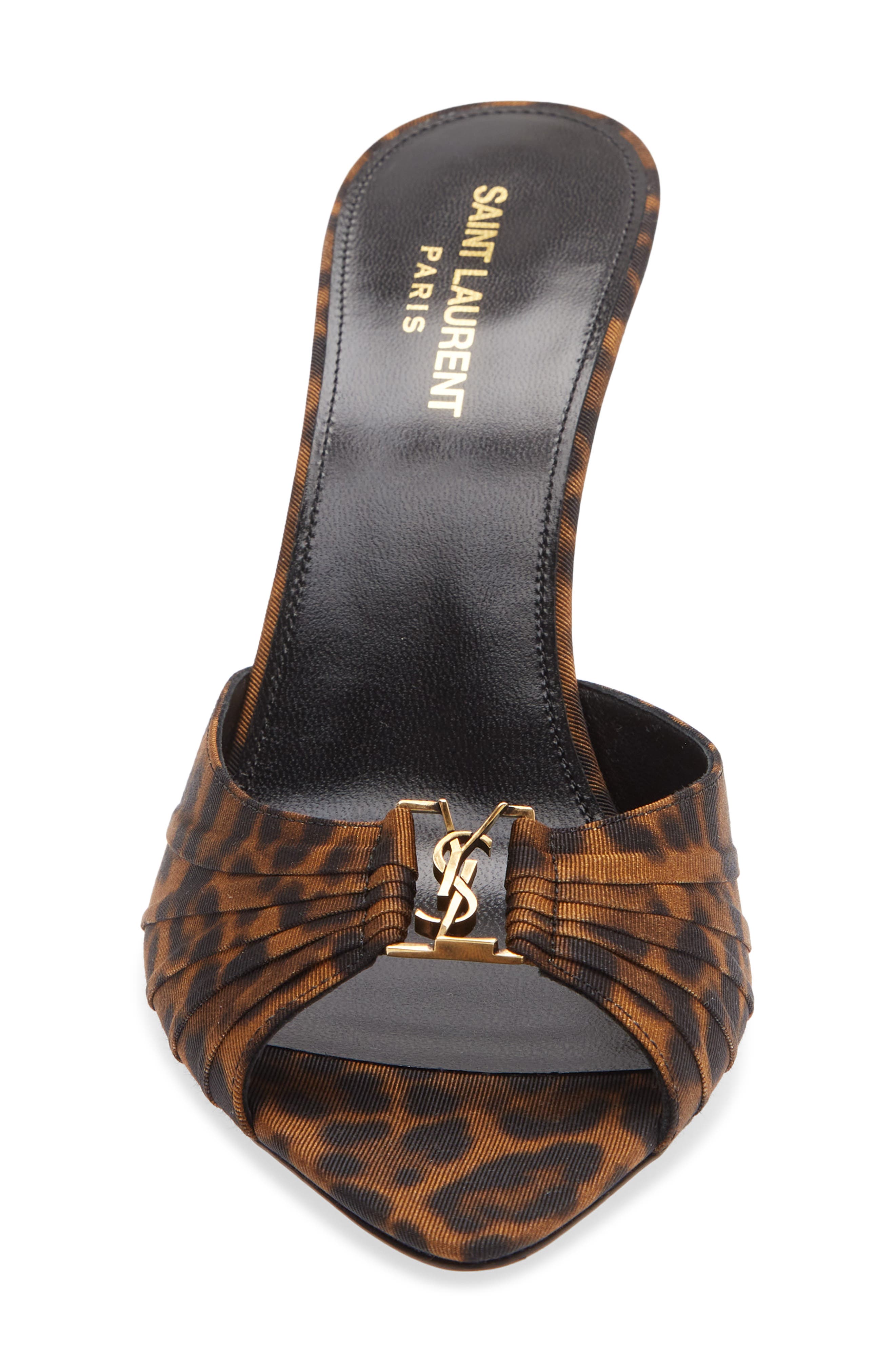 Saint Laurent Babylone Slide Sandal, Alternate, color, Coffee