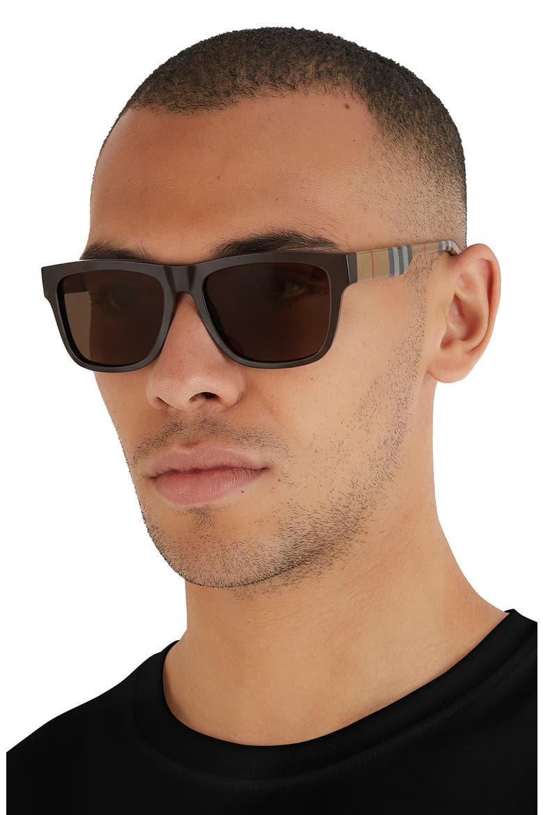 56mm Square Sunglasses, Alternate, color, BROWN / BROWN