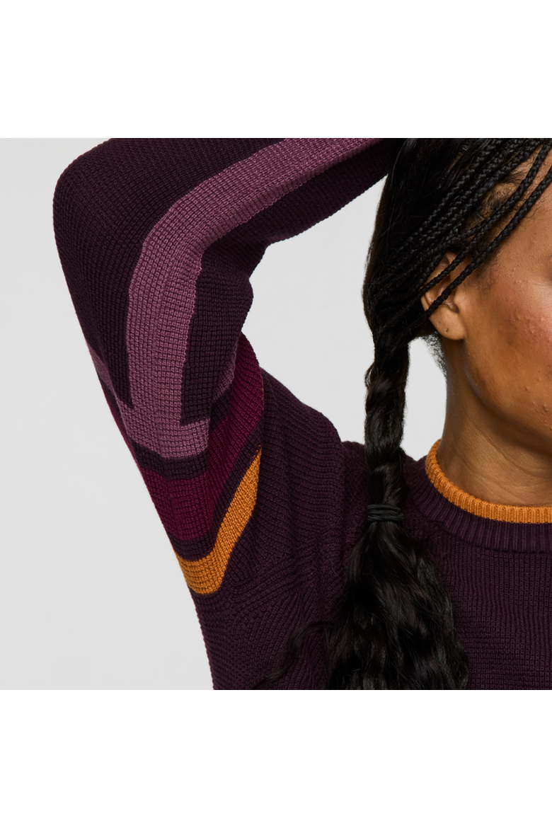 Libre Waffle Crew Sweater - Women's, Alternate, color, Blackberry