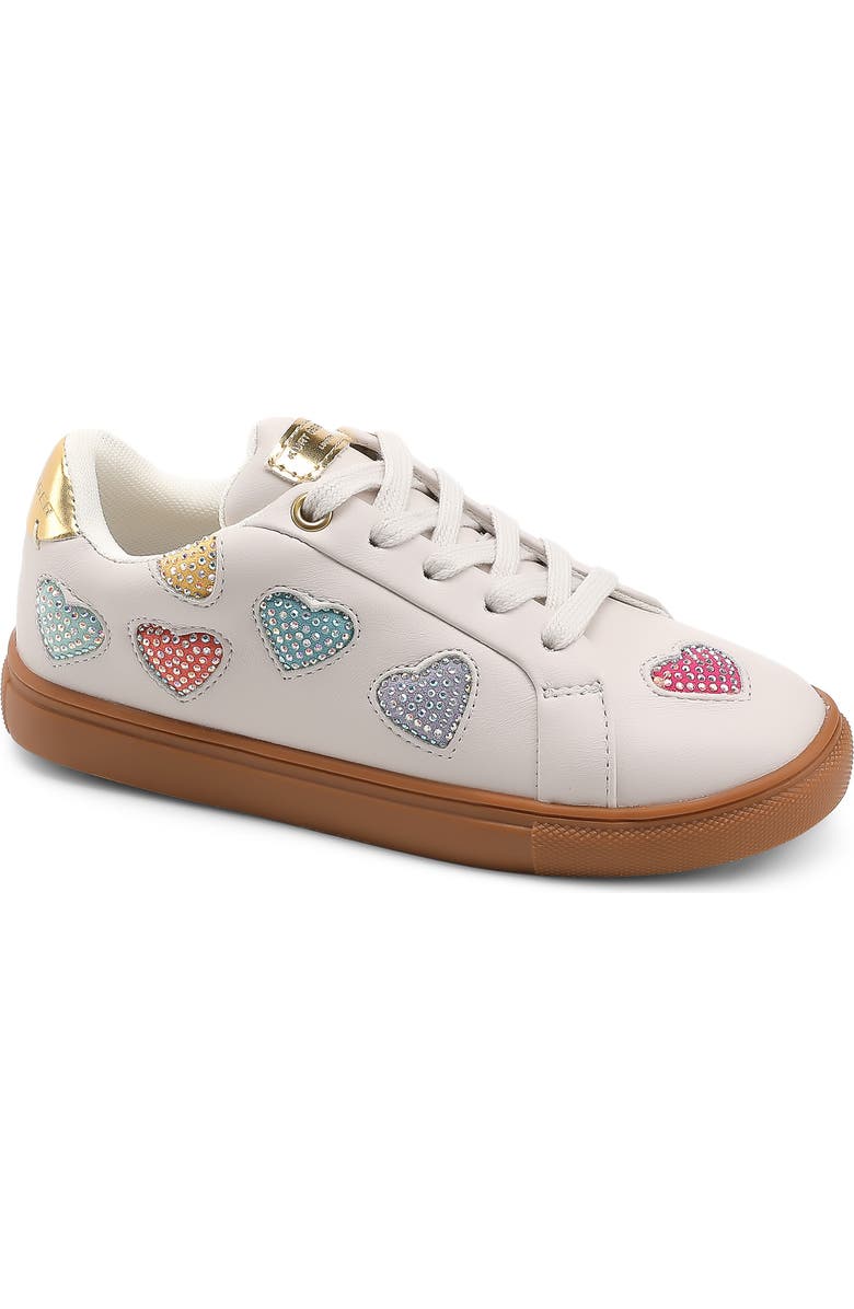 Kurt Geiger London Kids' Mini Lane Love Crystal Heart Sneaker, Main, color, Rainbow