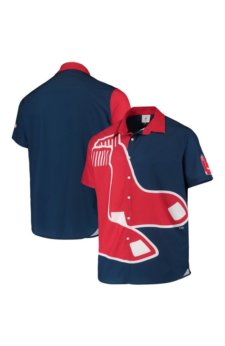 FOCO Men's Navy Boston Red Sox Big Logo Button-Up Shirt, Alternate, color,