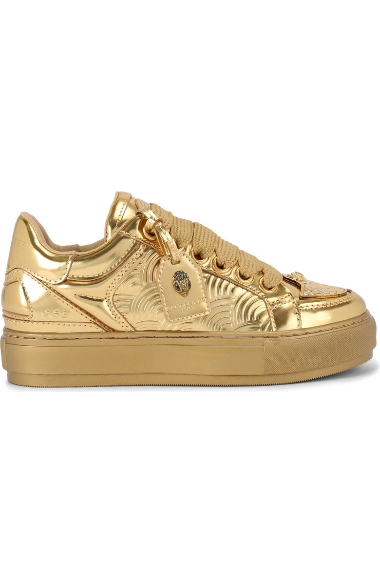 Kurt Geiger London Southbank Tag Platform Sneaker, Main, color, Gold