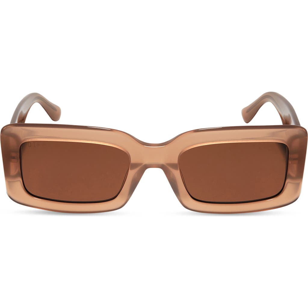 Diff Indy 51mm Polarized Rectangular Sunglasses In Brown