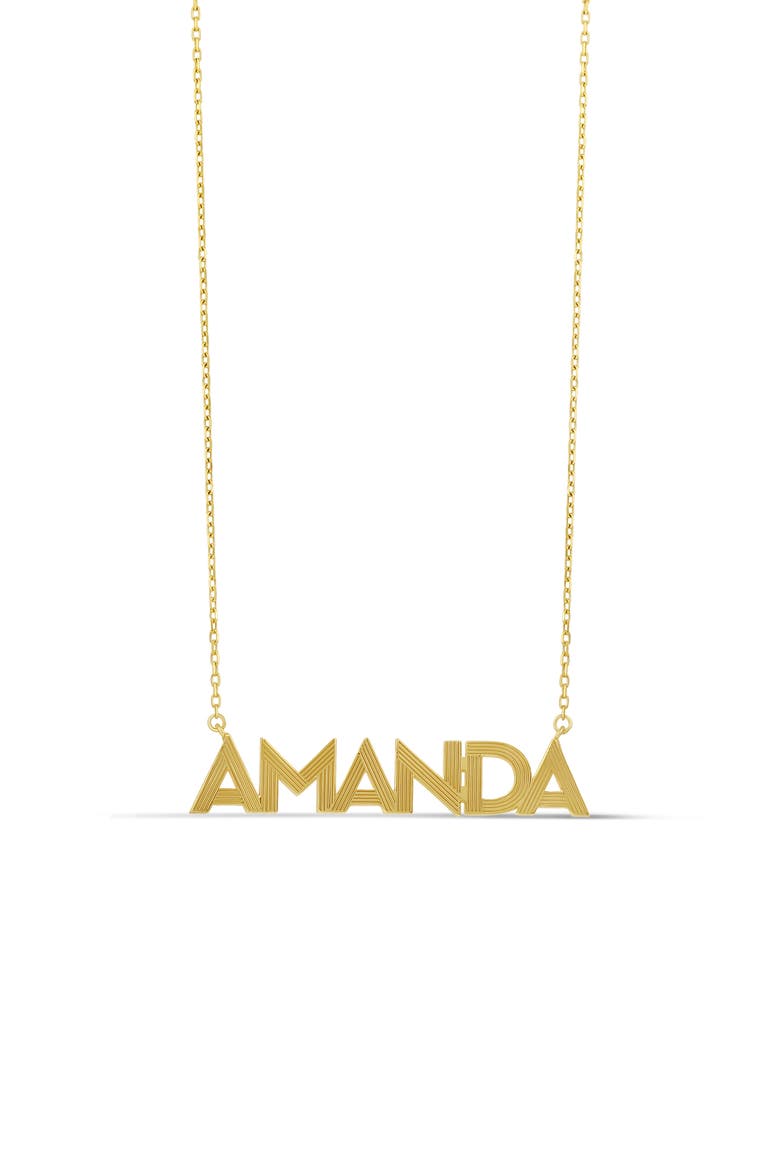 Fluted Name Pendant Necklace, Main, color, GOLD