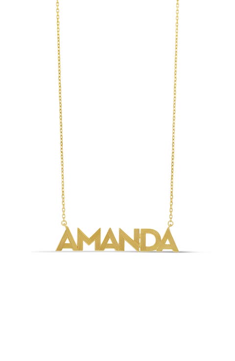 Fluted Name Pendant Necklace