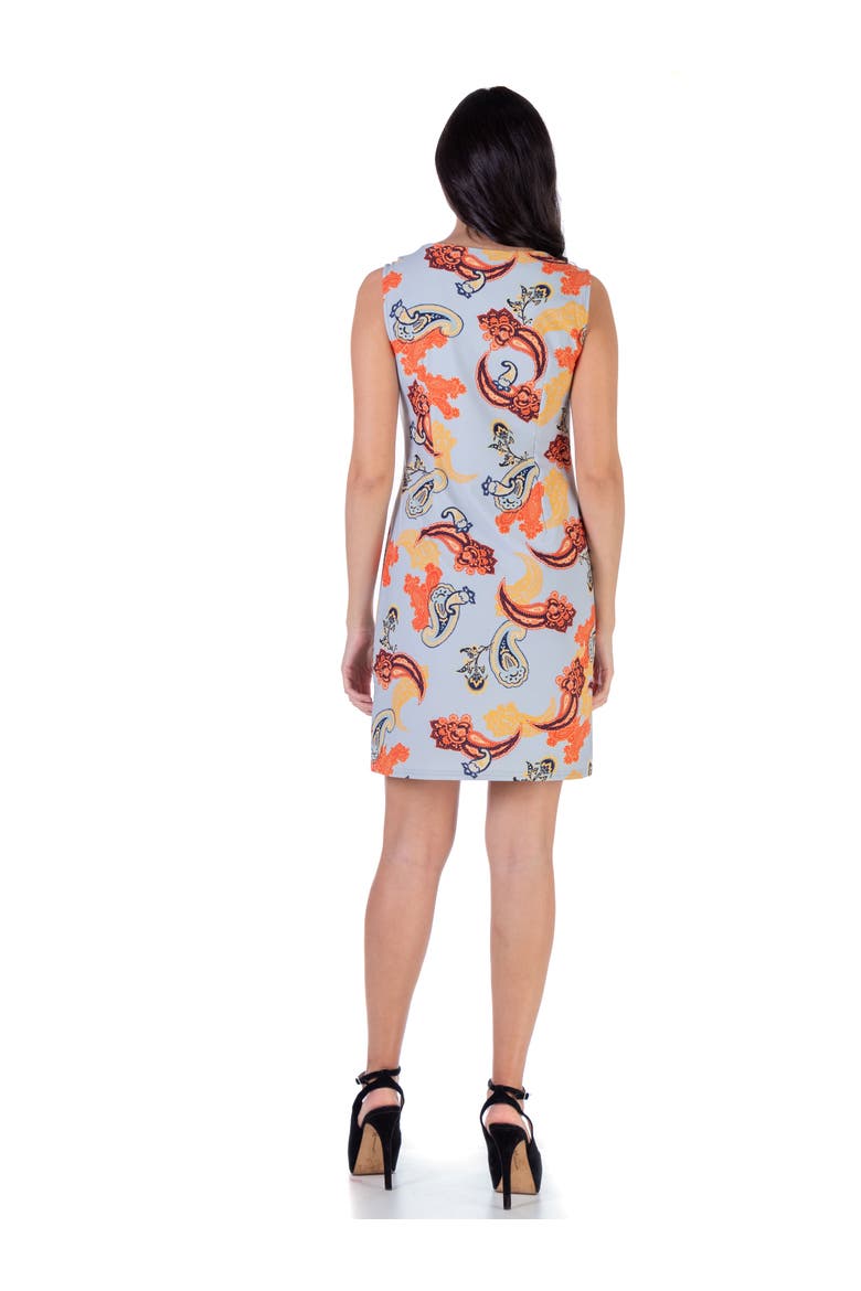 Petites Paisley Print Sleeveless Shift Dress, Alternate, color, Grey Multi