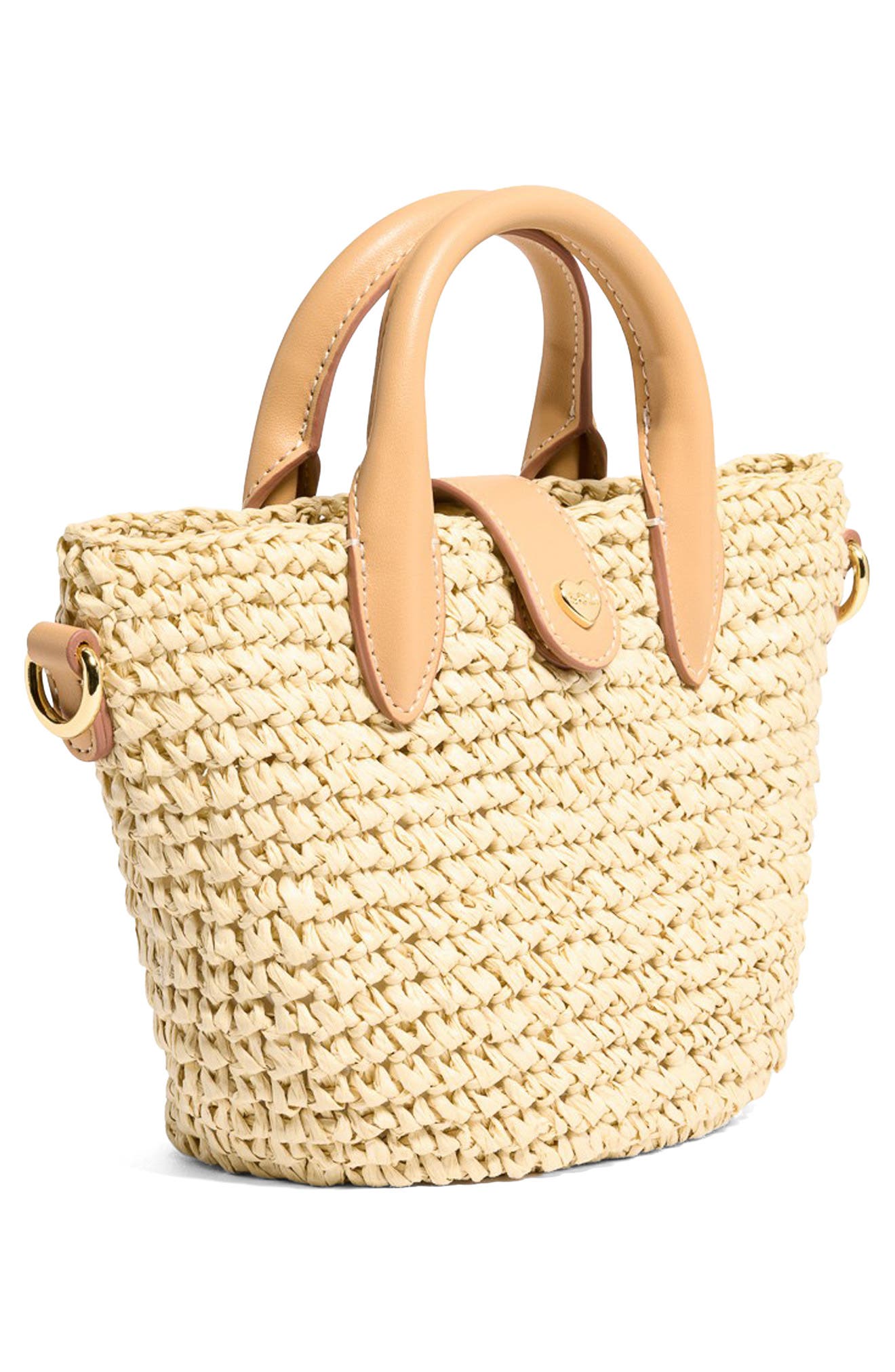 Stoney Clover Lane Mini Woven Raffia Bucket Tote, Alternate, color, 