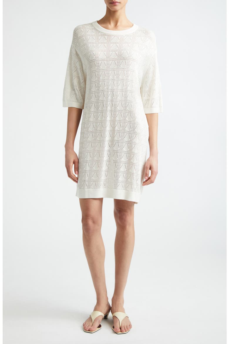 Armas Shell Knit T-Shirt Dress, Main, color, IVORY