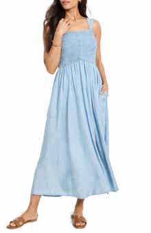 NIC+ZOE Sarah Smocked Chambray Sundress
