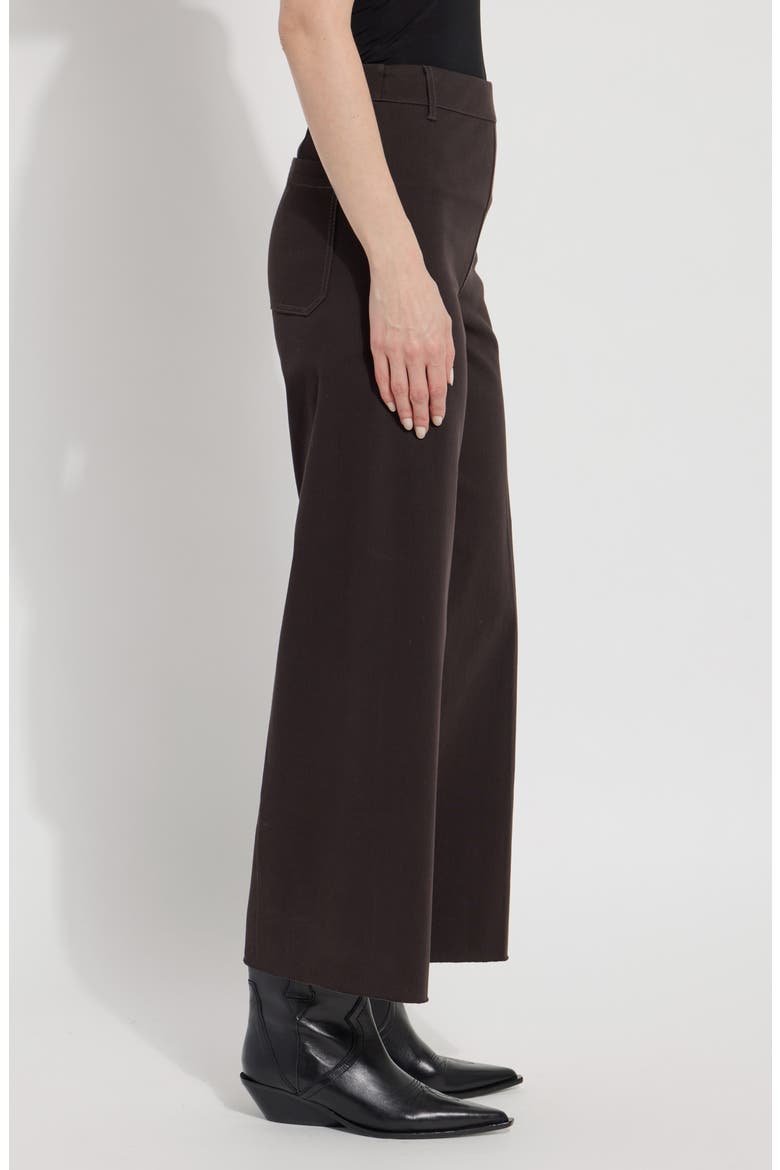 'Lyssentials Erin High Waist Ankle Wide Leg Denim Jeans, Alternate, color, DOUBLE ESPRESSO
