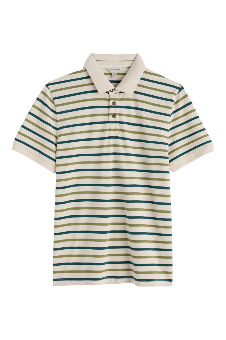 Balefire Stripe Organic Cotton Piqué Polo, Alternate, color, DUET BRETON GRASSHOPPER