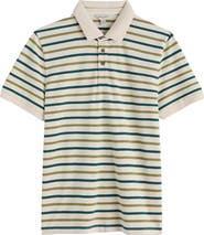 Seasalt Cornwall Balefire Stripe Organic Cotton Piqué Polo