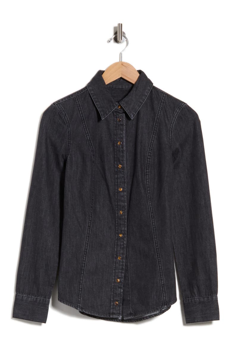 Eddie Denim Shirt, Main, color, WASHED ONYX