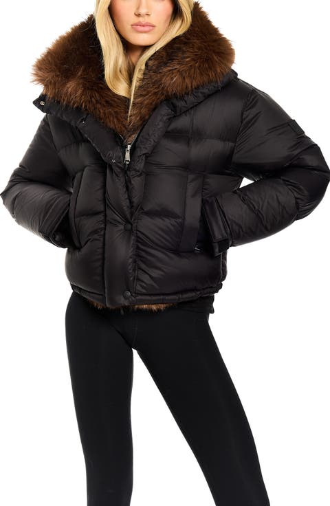 Vesper Down Puffer Jacket with Faux Fur Trim