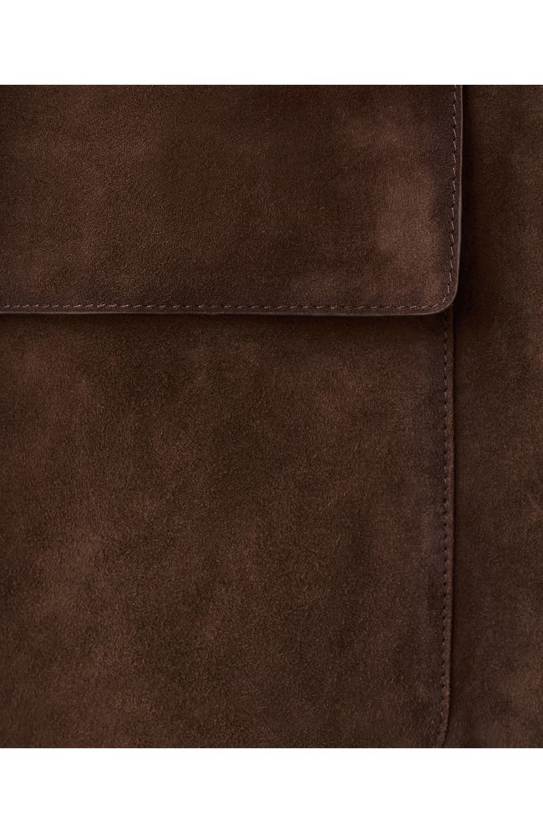 MANGO Selection Suede Button-Up Jacket, Alternate, color, Brown