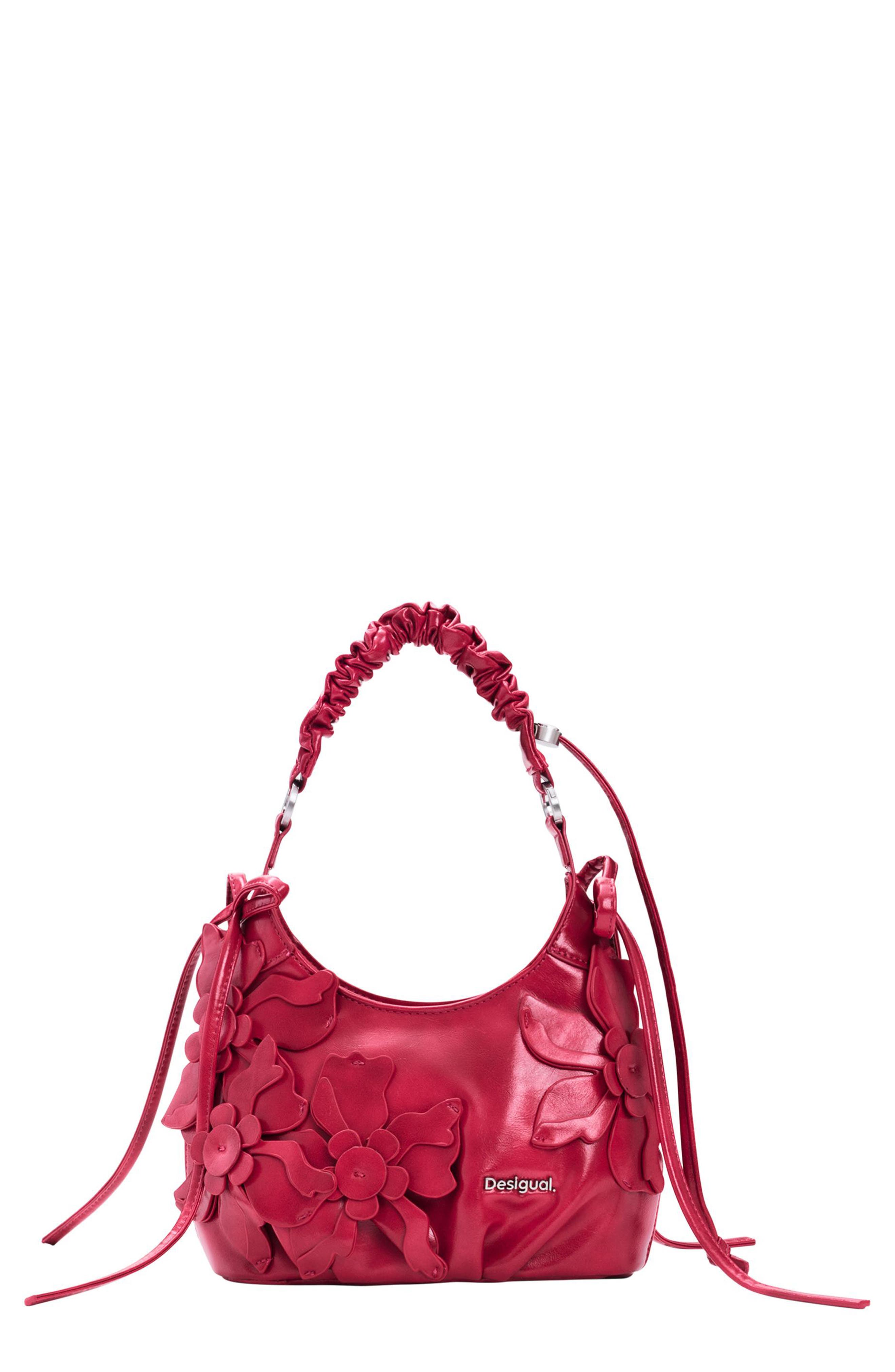 Desigual Faux Leather Shoulder Bag, Main, color, Red